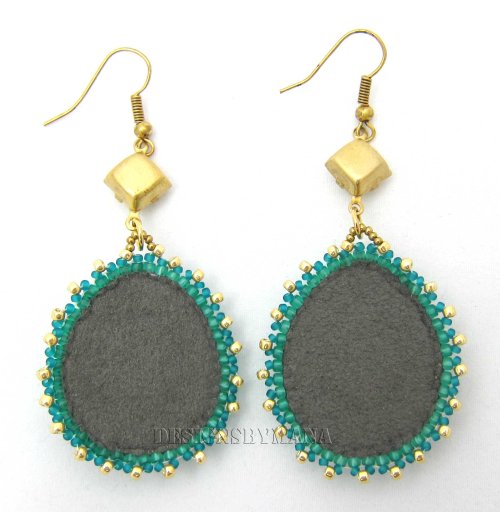turquoise and moonglow earrning